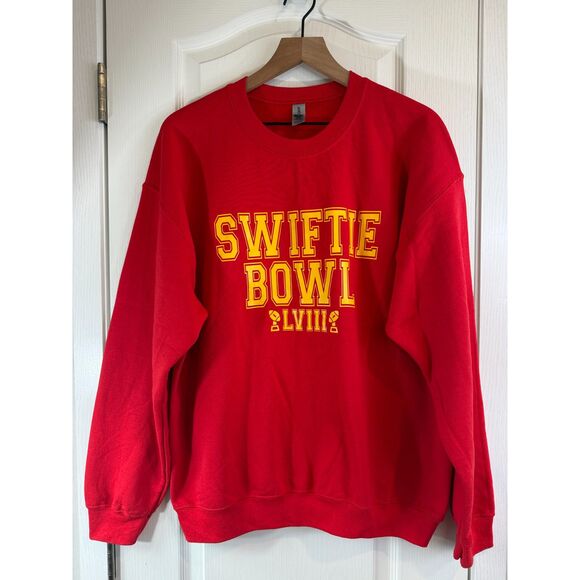 Swiftie Bowl Super Bowl Taylor Kansas City Chiefs Crewneck Sweatshirt Large - Picture 1 of 10
